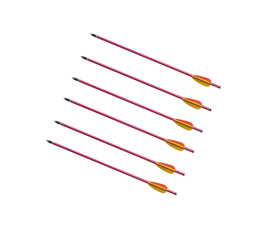 Kit 6 Flechas de Alumínio P/Balestra - 16" - 0.9mm - Man Kung