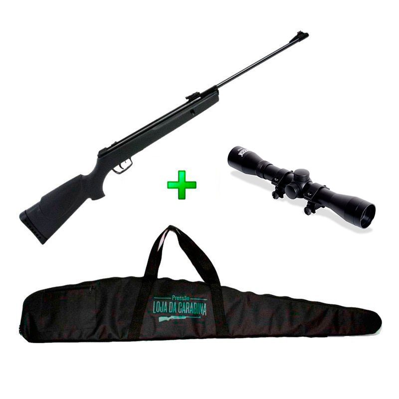 Carabina de Pressão Gamo Big Cat 1000 High Power Nitro - 5.5mm + Luneta + Capa