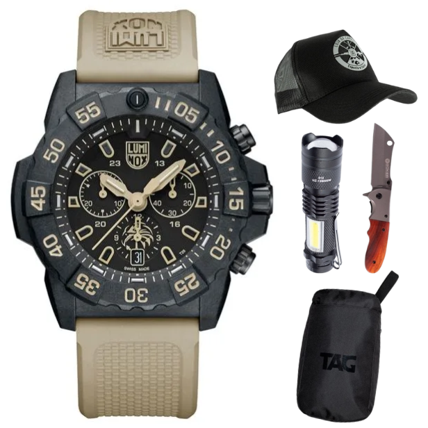 Relógio Luminox Navy Seal Foundation Chronograph 45mm 3590.NSF.SET + KIT EDC