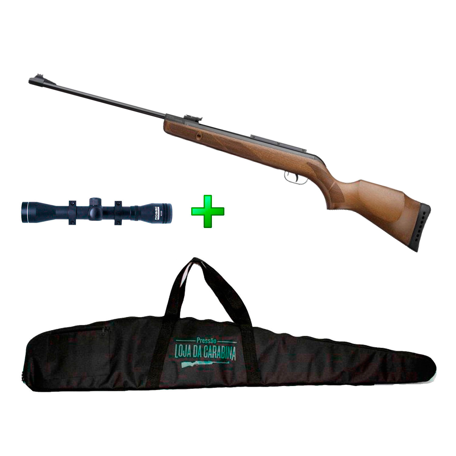 Carabina de Pressão Gamo Hunter 440 - 5.5mm + Luneta 4x32 + Capa