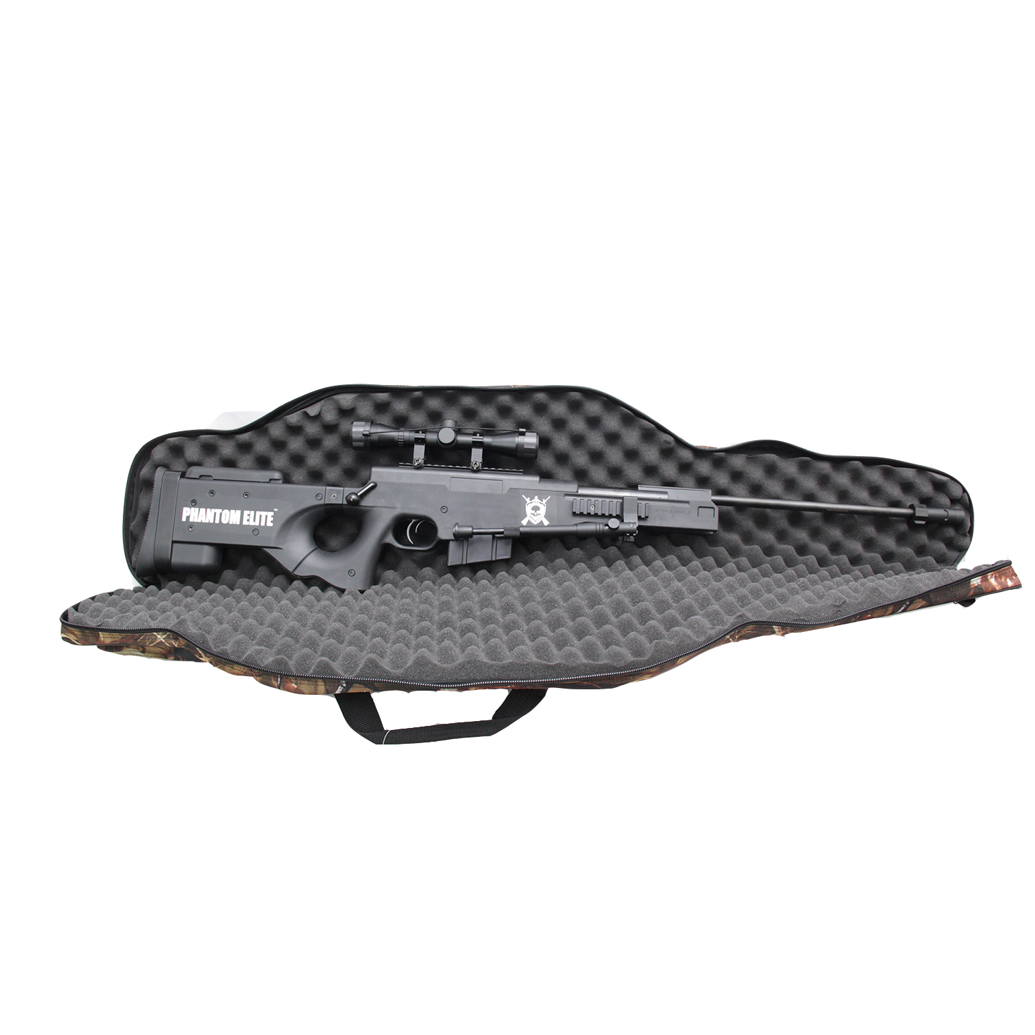 case estofado para armas com luneta pulse 130