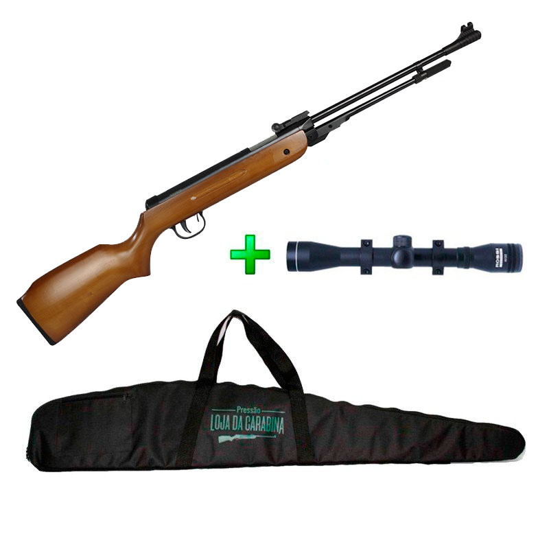 Carabina de Pressão Fixxar Spring West - 5.5mm + Luneta 4x32 + Capa