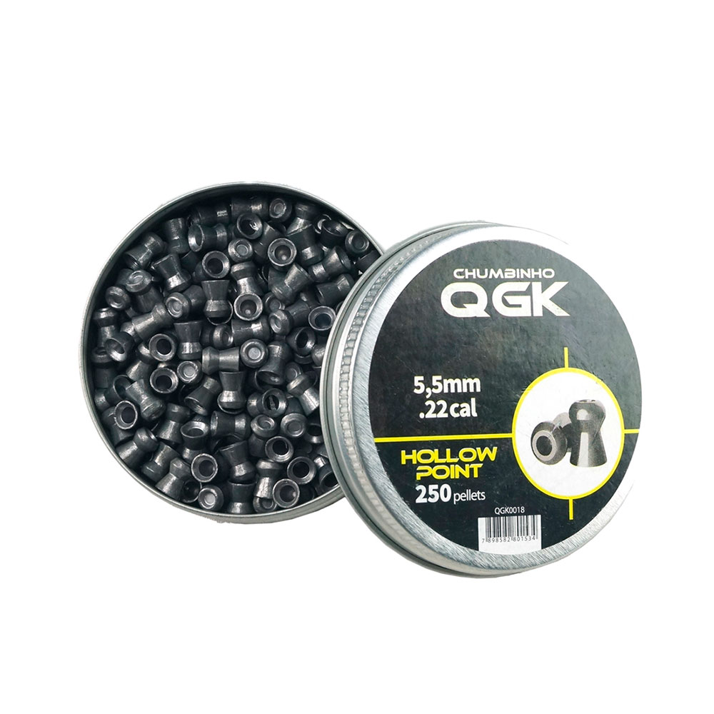 Chumbinho QGK Hollow Point - 5,5mm - 250 Unidades