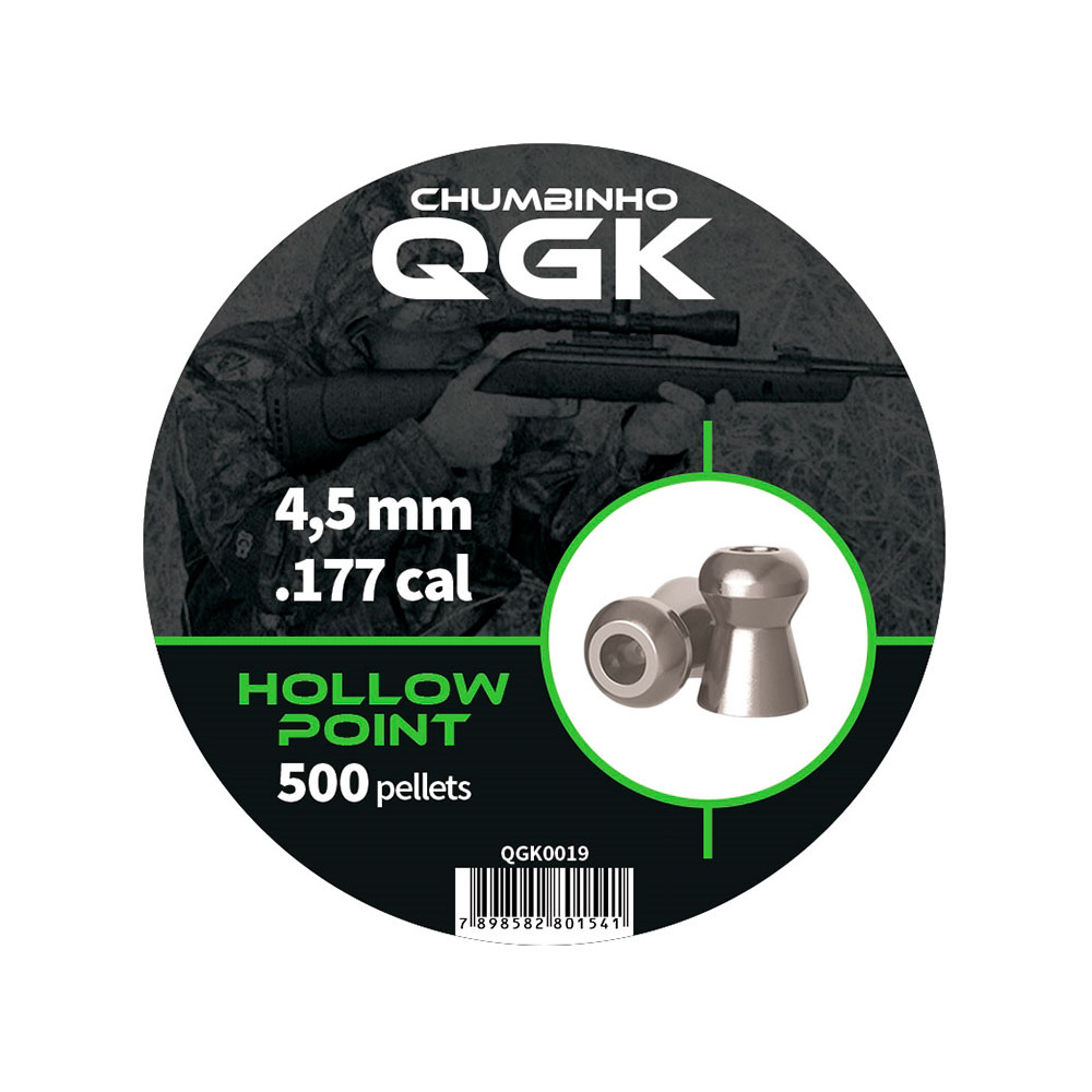 Chumbinho QGK Hollow Point - 4,5mm - 500 Unidades