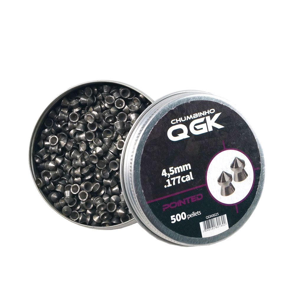 Chumbinho QGK Pointed - 4,5mm - 500 Unidades