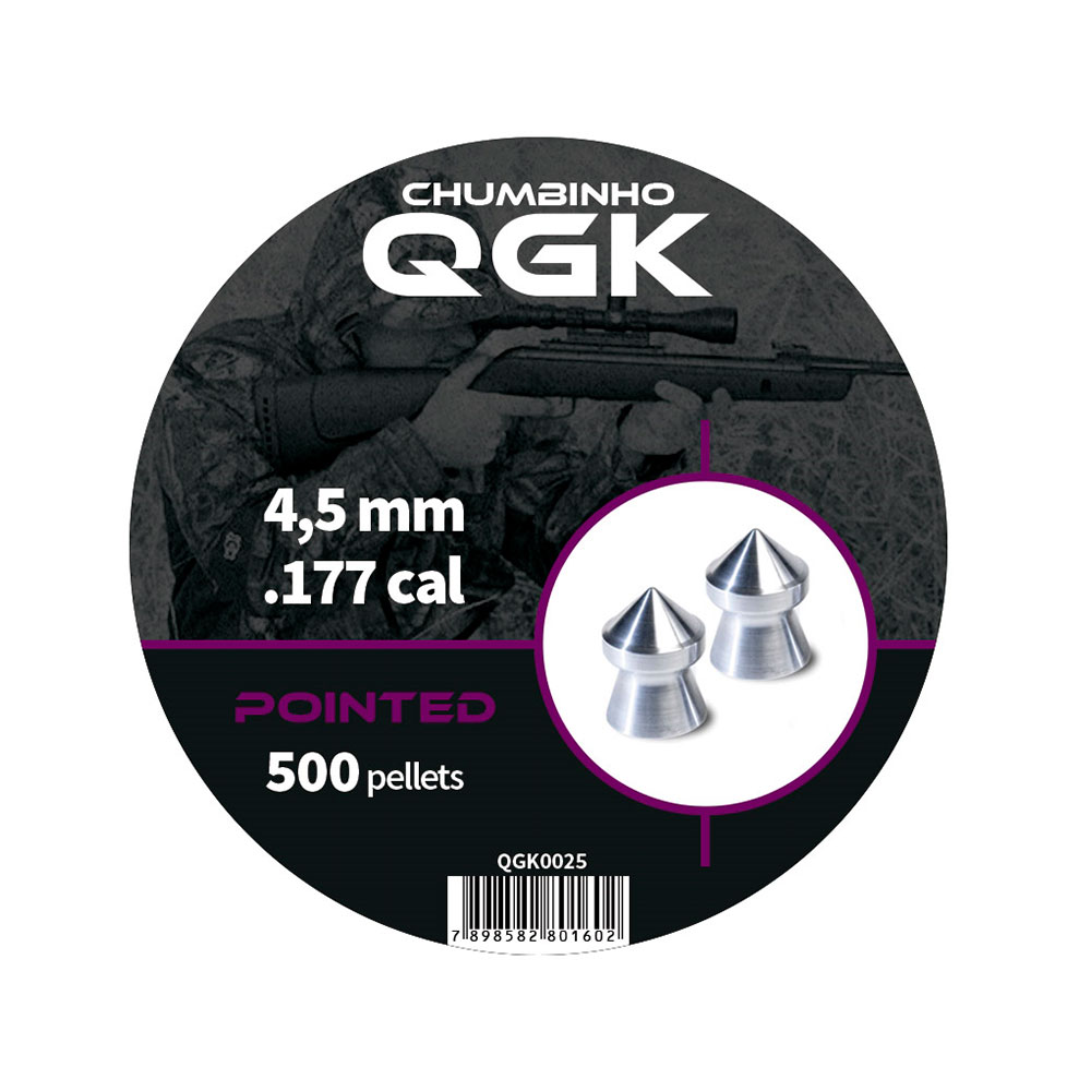 Chumbinho QGK Pointed - 4,5mm - 500 Unidades