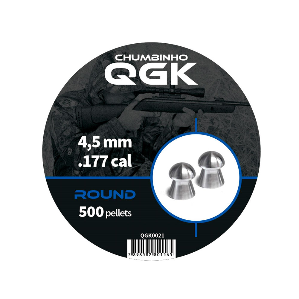Chumbinho QGK Round - 4,5mm - 500 Unidades