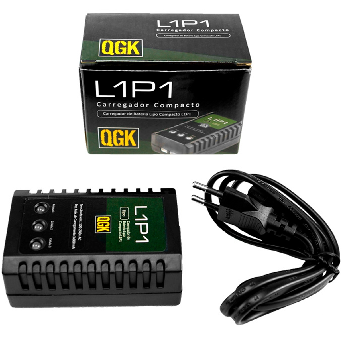 Carregador Compacto P/Bateria Li-Po L1P1 - QGK