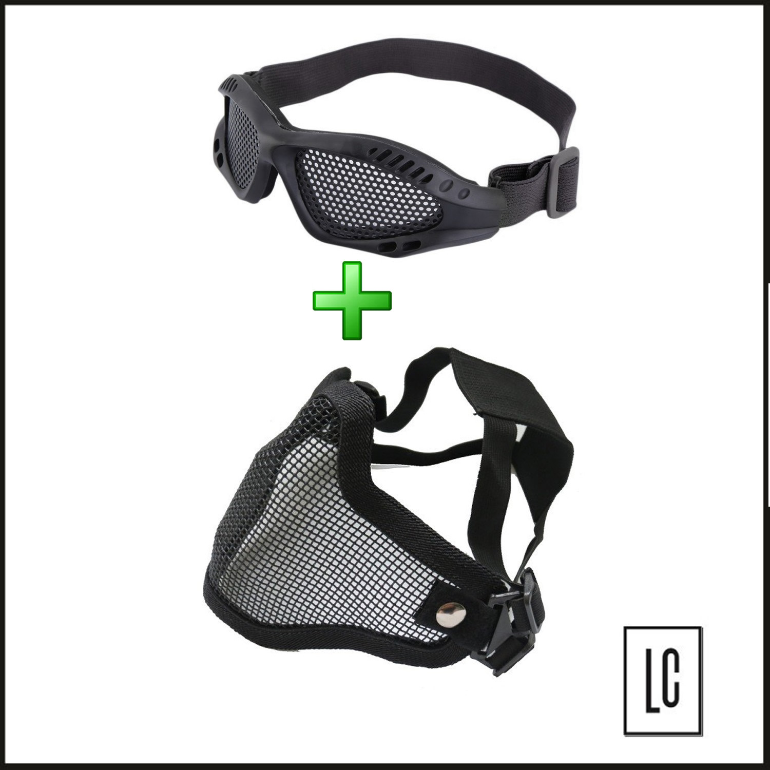 Máscara-Meia-Face-tela-de-Metal-Óculos-tatico-telado-Emerson-Loja-da-Carabina 