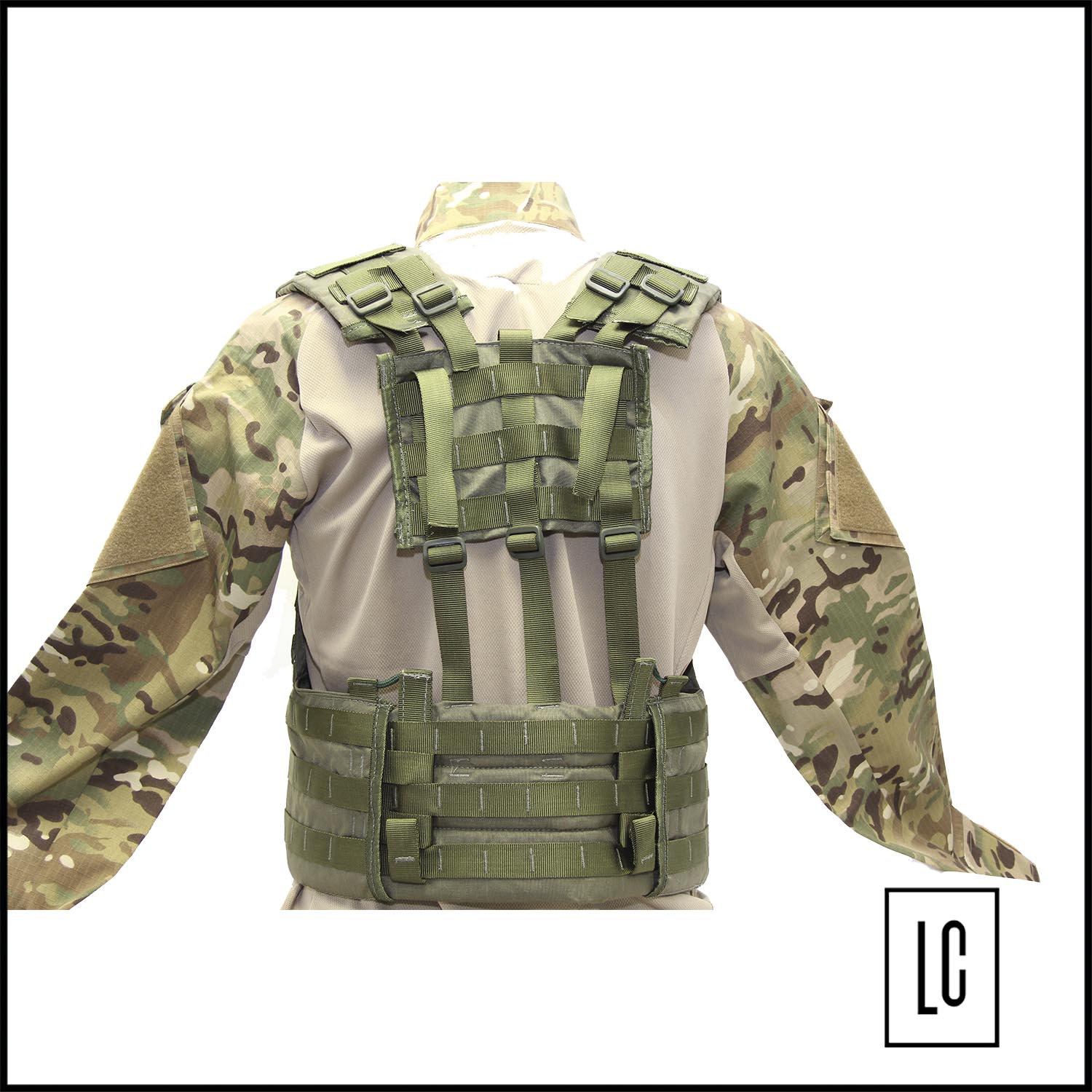 colete-airsoft-tático-selva-verde-sistema-molle-DACS-costas