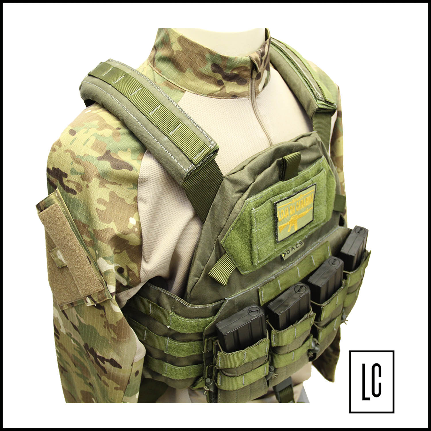 colete-tatico-modular-templario-verde-Dacs-completo-com-porta-magazine