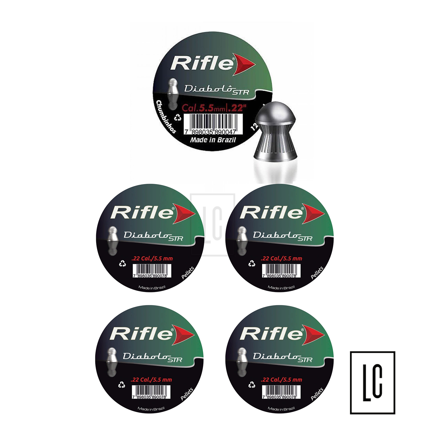 Chumbinhos Rifle Diabolô STR 5,5mm 125 Unidades