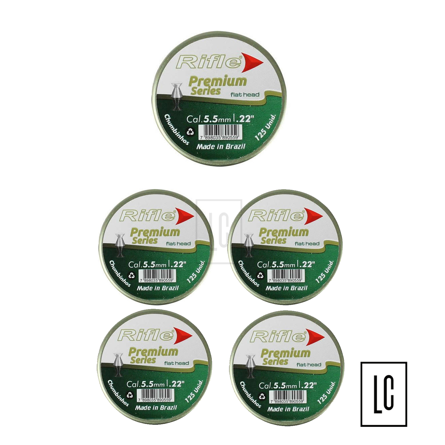 Chumbinhos Rifle Premium Series Flathead 5,5mm 125 Unidades