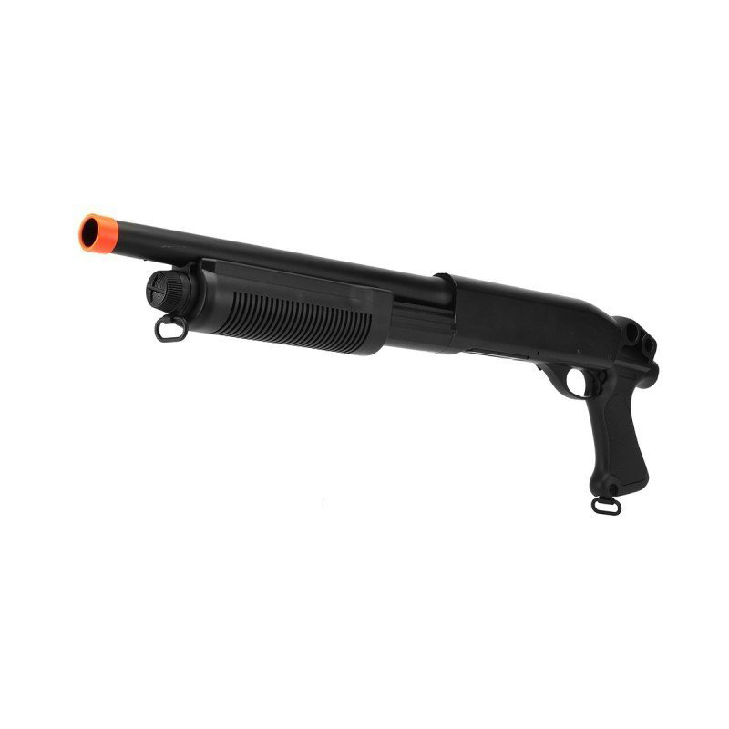 Carabina Airsoft Shotgun M870 Short - 6mm + Cartuchos + Cartucheira P/Corpo LC