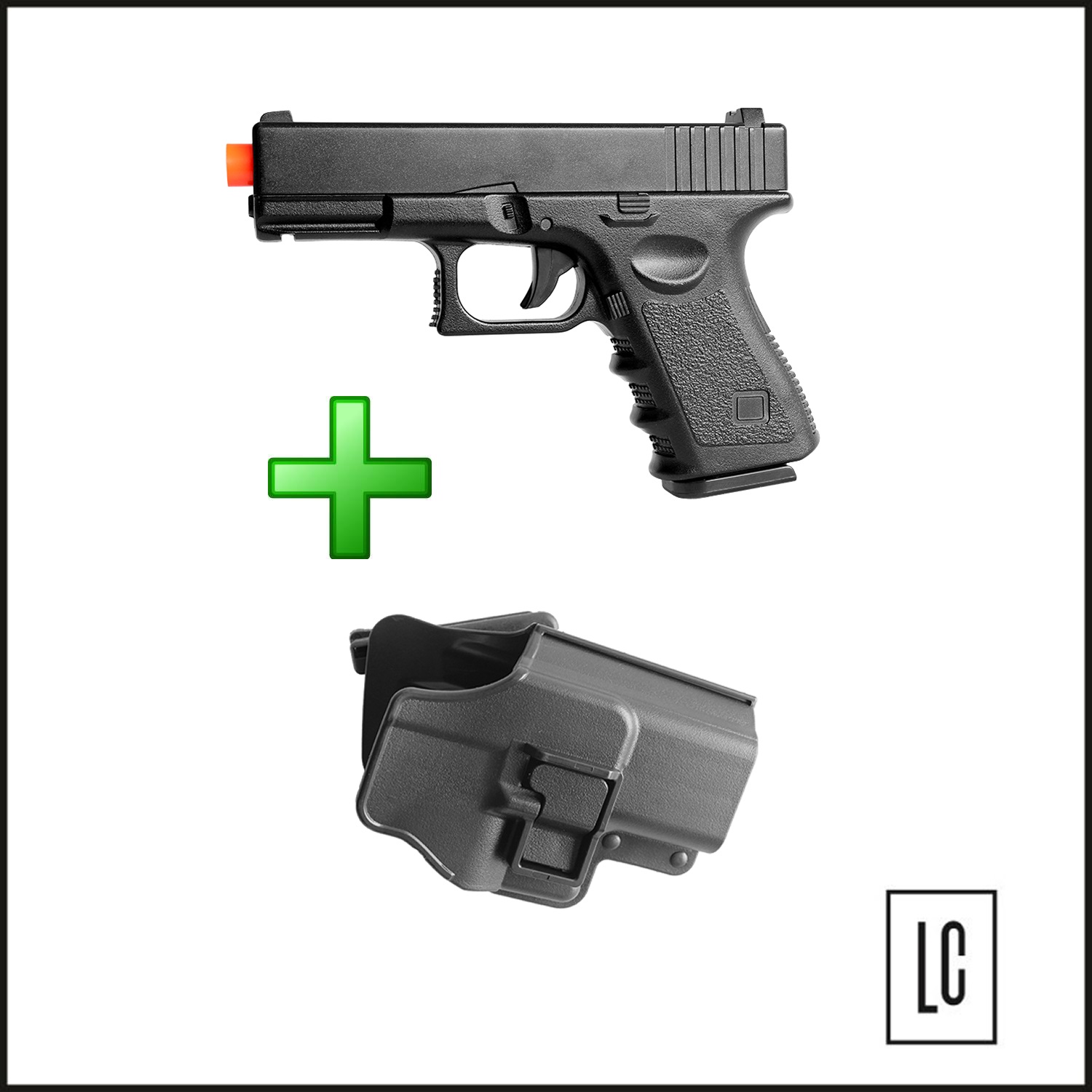 Pistola-de-Airsoft-G15+ Full Metal-6mm-coldre-Rigído-Galaxy-Loja-da-Carabina