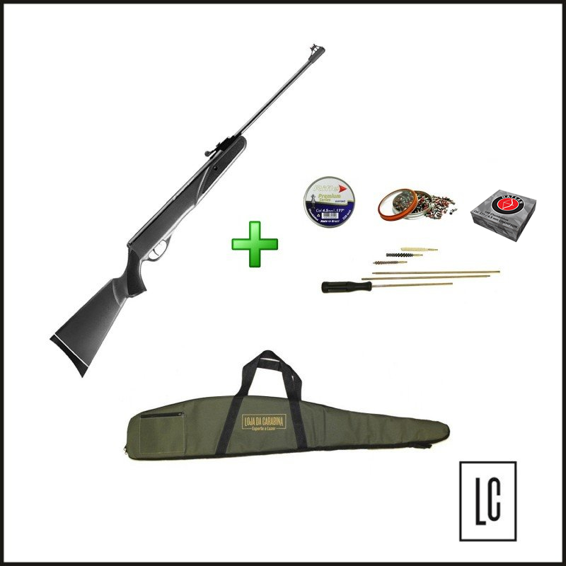 Carabina de Pressão CBC F18 B19S - 4.5 mm + Capa + Munições + Kit de Limpeza