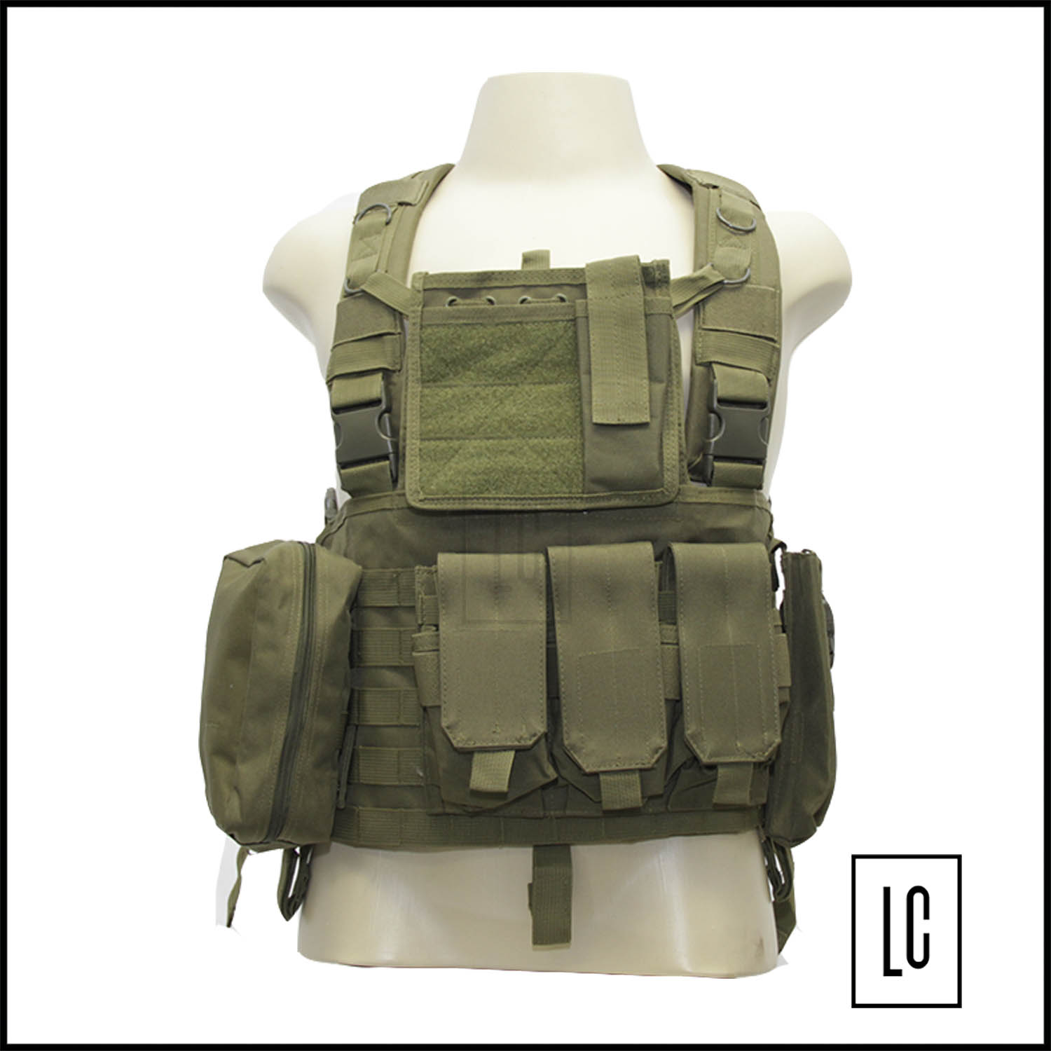 -Colete-Tático-Chest-Rig- 556-m4s-verde-oliva-Loja-da-Carabina