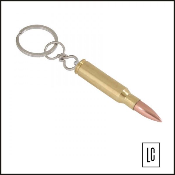 Chaveiro-Metal-Projétil-762-Dourado-Bélica-Loja-da-Carabina