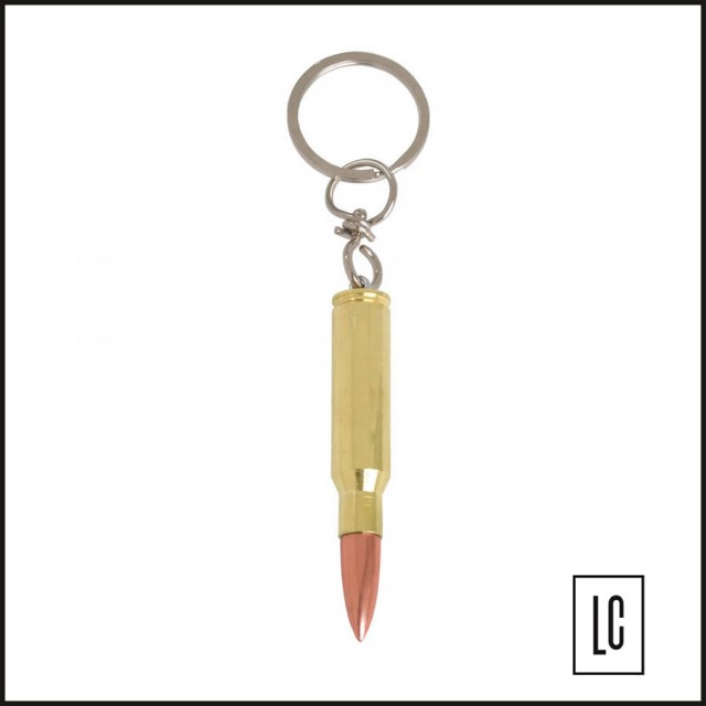 Chaveiro-Metal-Projétil-762-Dourado-Bélica-Loja-da-Carabina