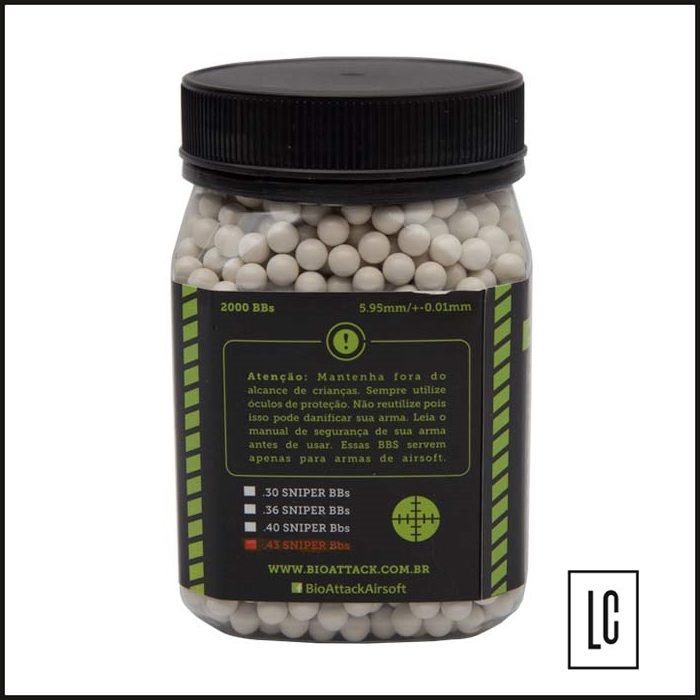 Esferas-Plásticas-BBs-Bio-Attack-0,43g-2000-Unidades-Loja-da-Carabina