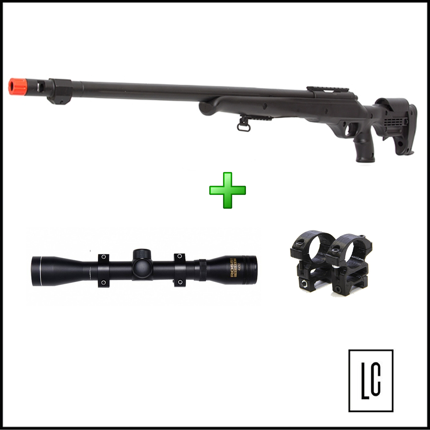 Rifle-Airsoft-Sniper-MB-11A-6mm-Well-Luneta-4-32-Rossi-Loja-da-Carabina