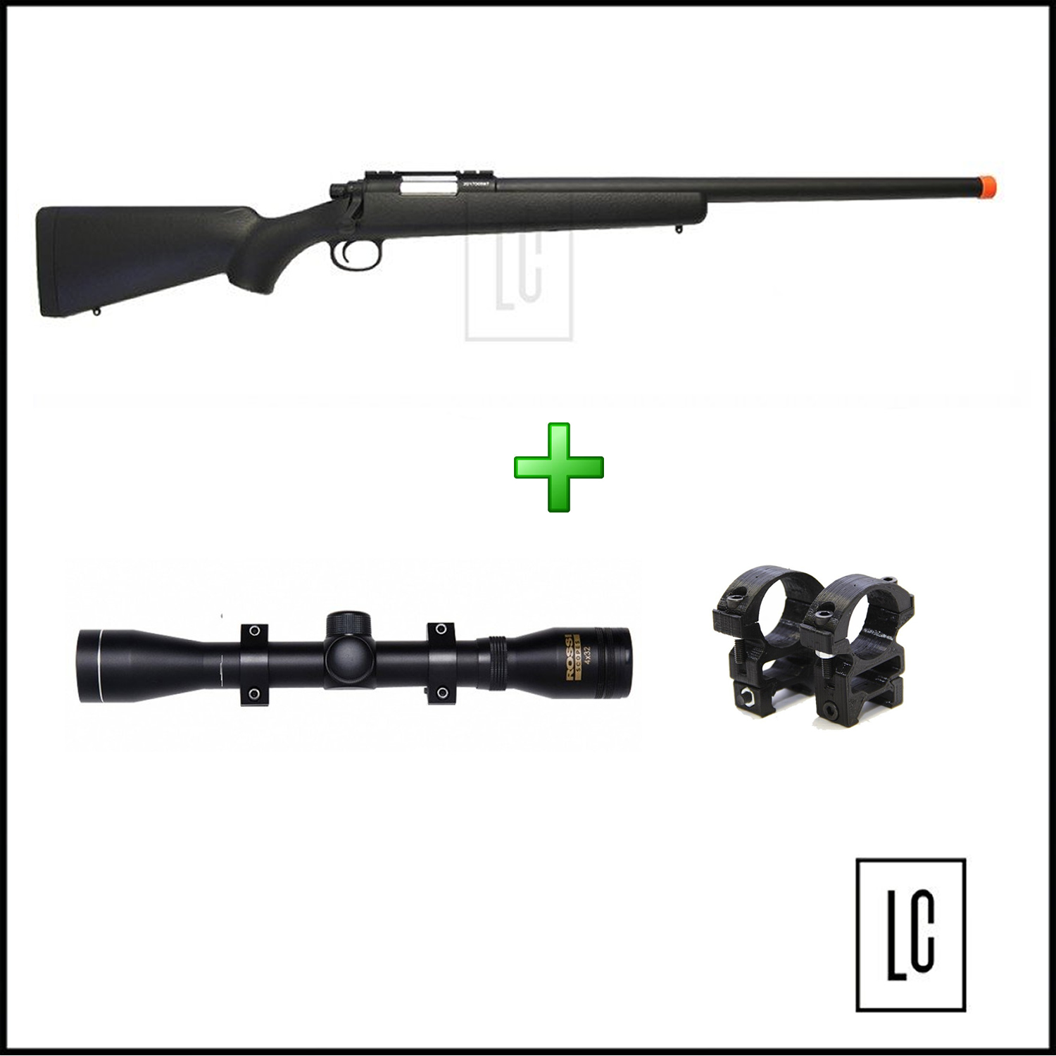 Rifle Airsoft Sniper CM701B - 6mm - Cyma - 6mm - Well + Luneta 4x32 Rossi-Loja-da-Carabina 