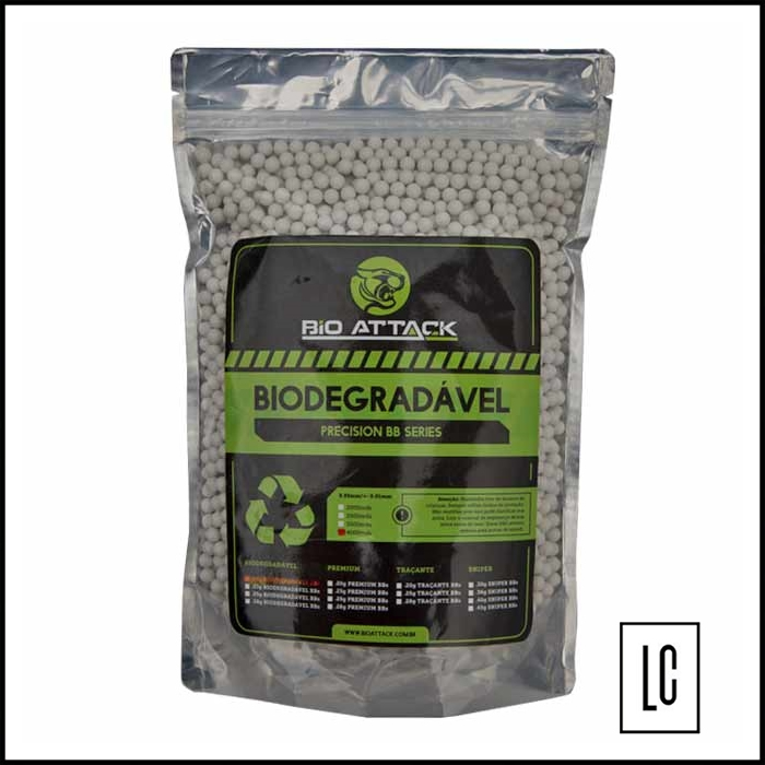 Esferas-Plásticas-BBs-Bio-Attack-Biodegradáveis-0,25g - 3000-Unidades-Loja-da-Carabina