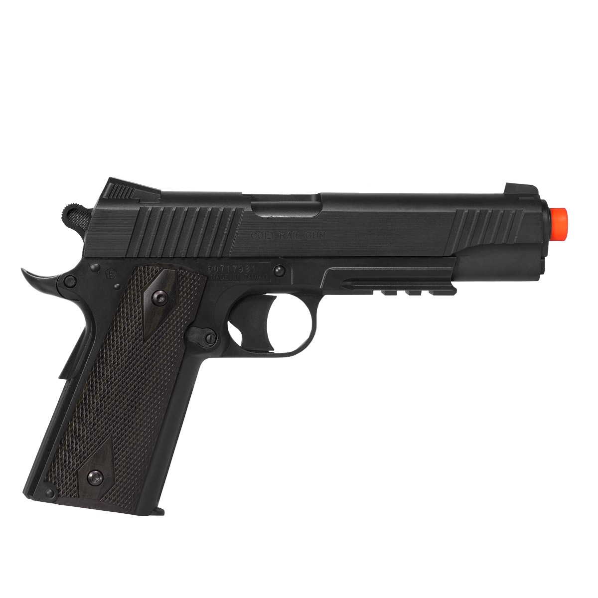 Pistola Airsoft Co2 Colt 1911 Rail Gun Government Cybergun - 6mm