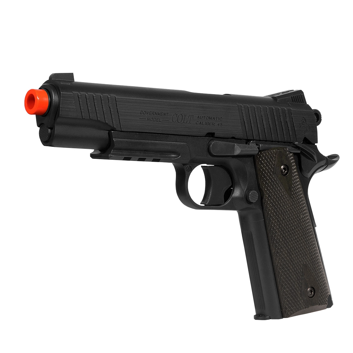 Pistola Airsoft Co2 Colt 1911 Rail Gun Government Cybergun - 6mm