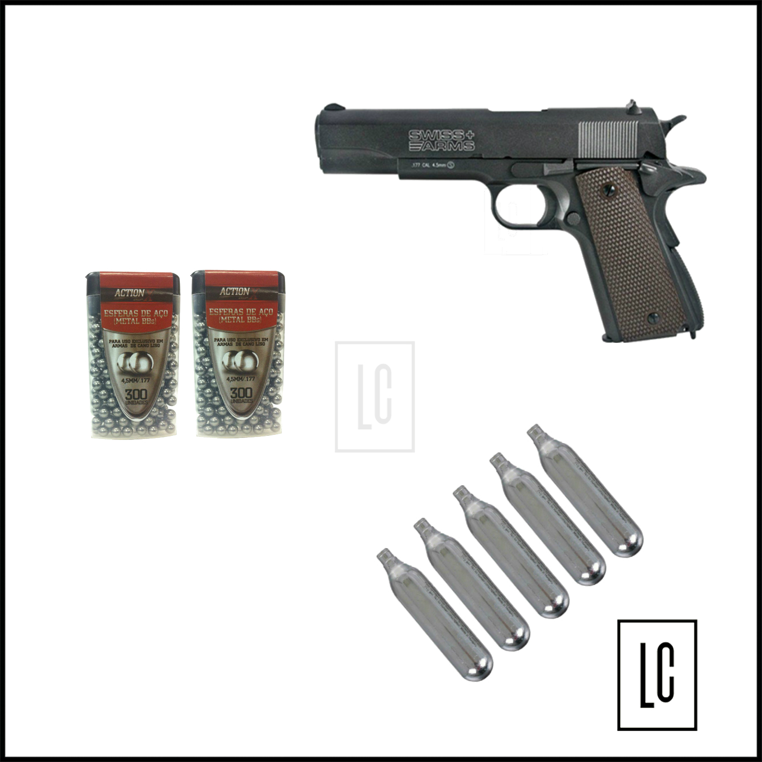 pistola-p1911-co2+esferas+cilindros
