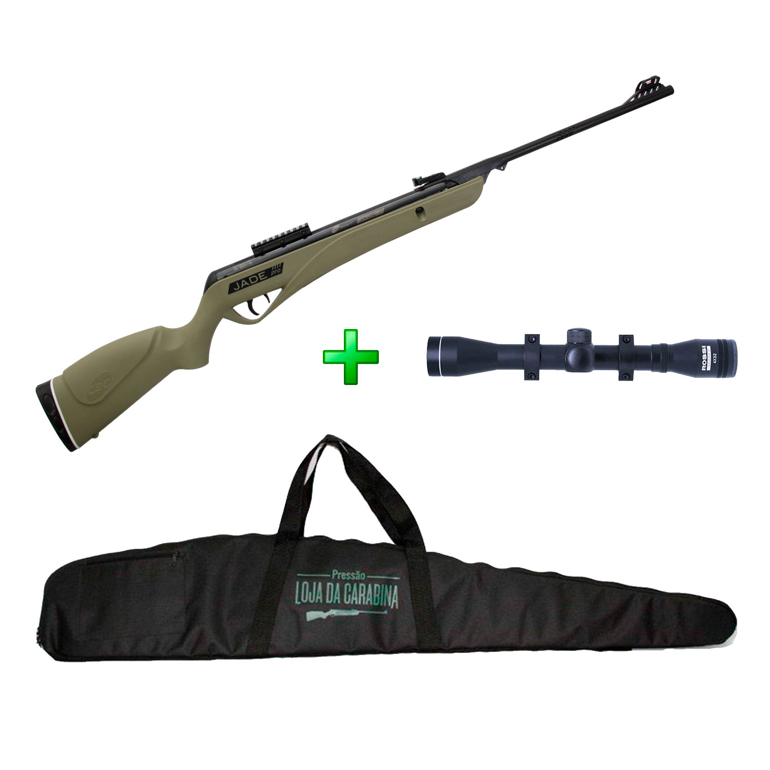 Carabina de Pressão CBC Jade Pro - Tan - 4.5mm + Luneta 4x32 + Capa