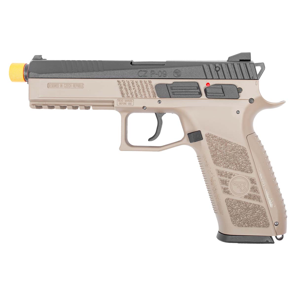 Pistola de Airsoft CZ P-09 FDE BlowBack 6mm Licenciada