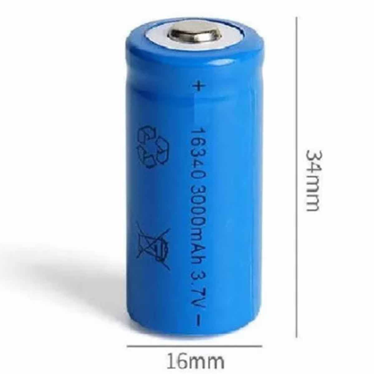 Bateria Cr123a Recarregavel Mod 16340 - 3000 mAh 3.7 volts