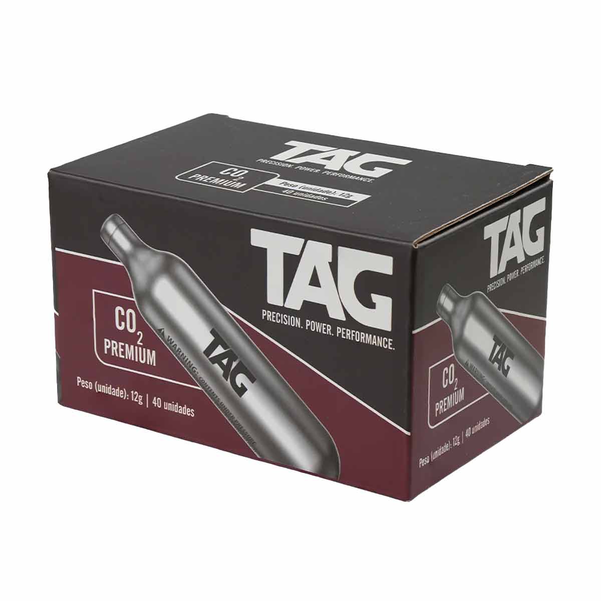 Caixa Cilindro CO2 TAG Premium 12gr 40Un