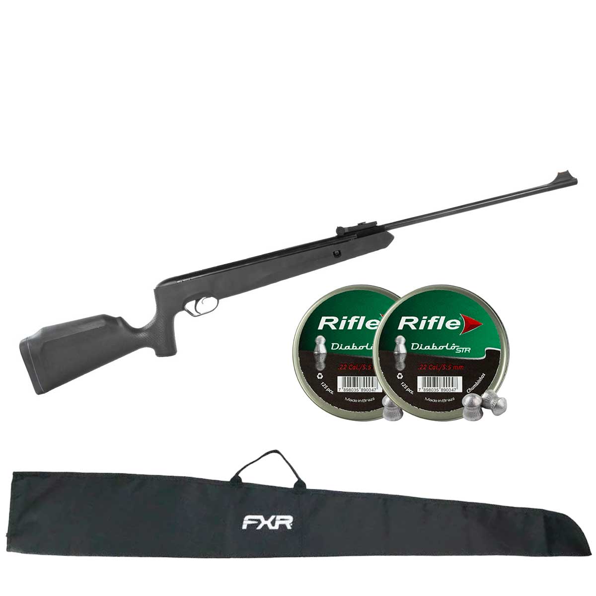 Carabina de Pressão Naja 5.5mm Nitro TAG + Capa Universal FXR + 250Un Chumbinho Diabolo