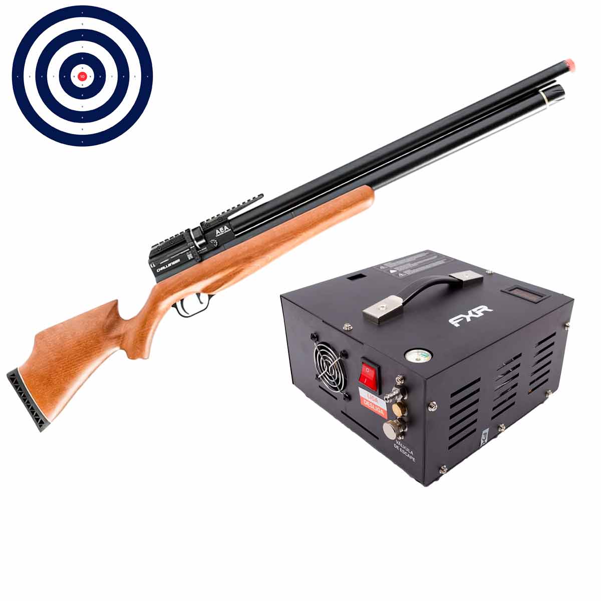 Carabina de Pressão PCP Challenger Nova AEA 5.5mm (.22) + Compressor
