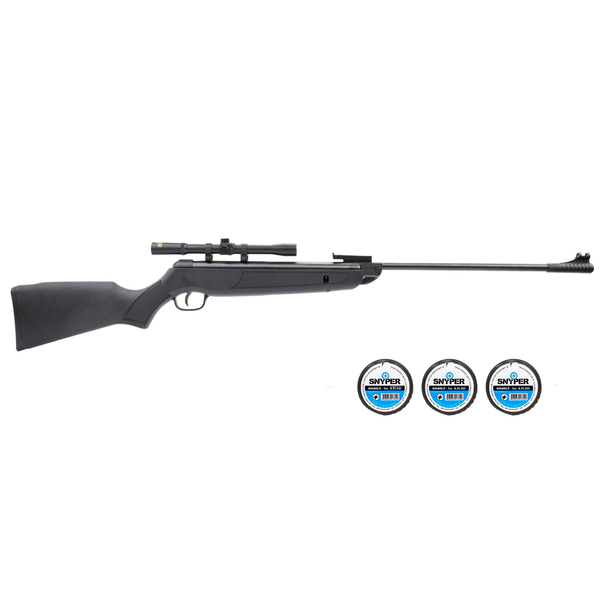 Carabina de Pressão Rossi Sport 5.5mm + Luneta Rossi 4x20 + Chumbinho