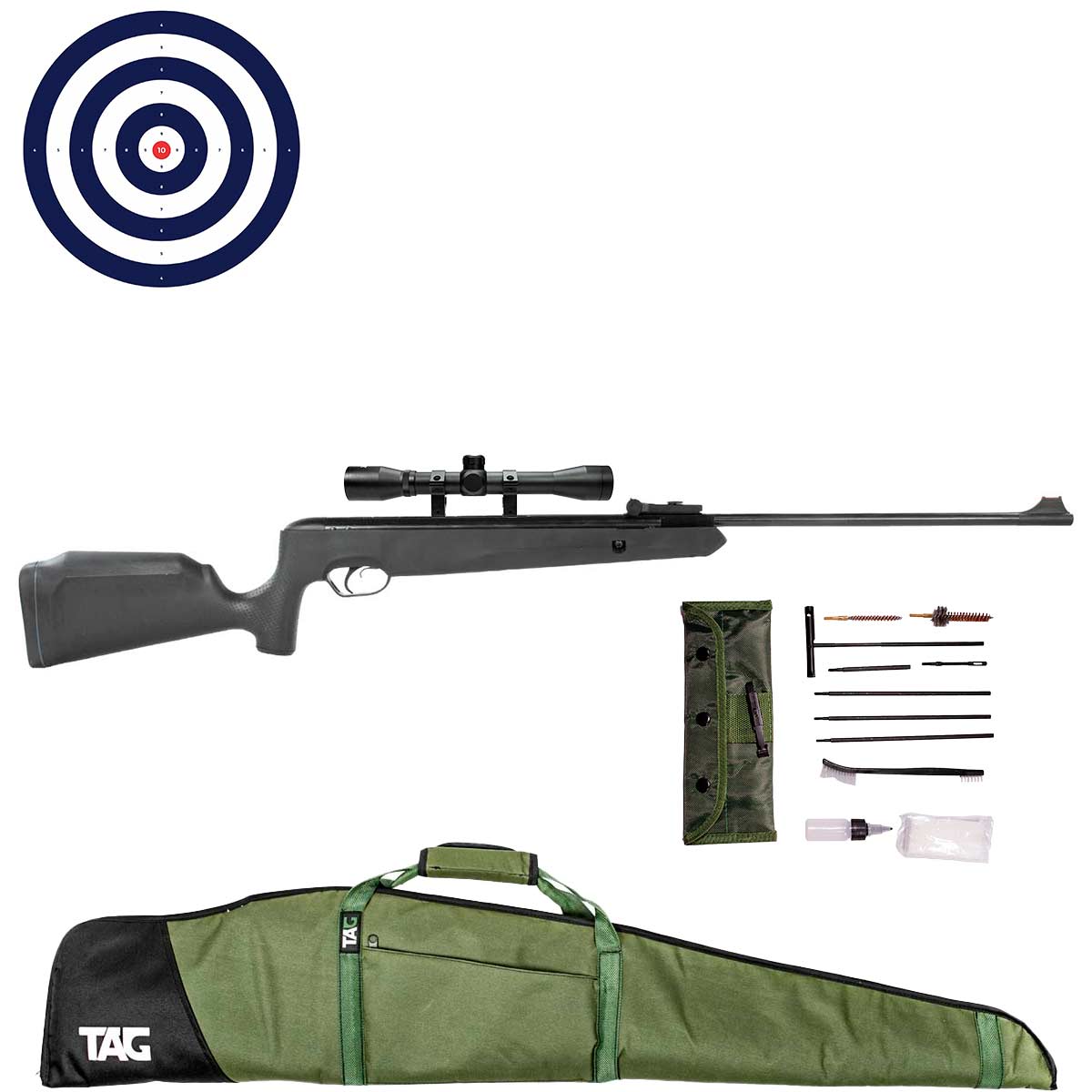 Carabina Naja 5.5mm Nitro TAG + Luneta 4x32 FXR + Capa LC + Kit Limpeza + Alvos