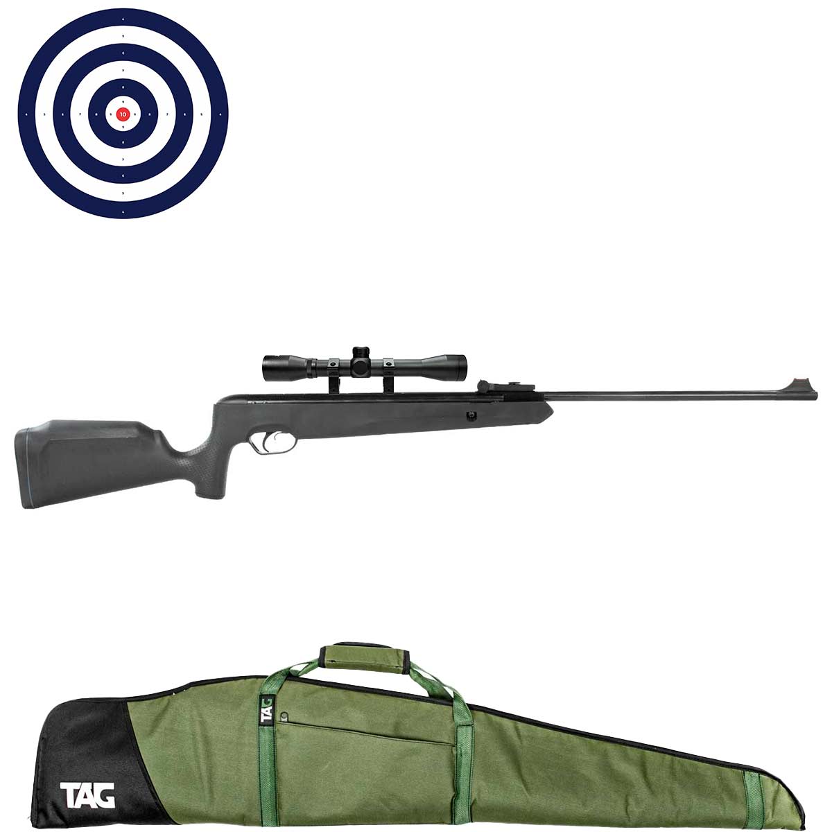 Carabina Naja 5.5mm Nitro TAG + Luneta 4x32 FXR + Capa Universal + Alvos