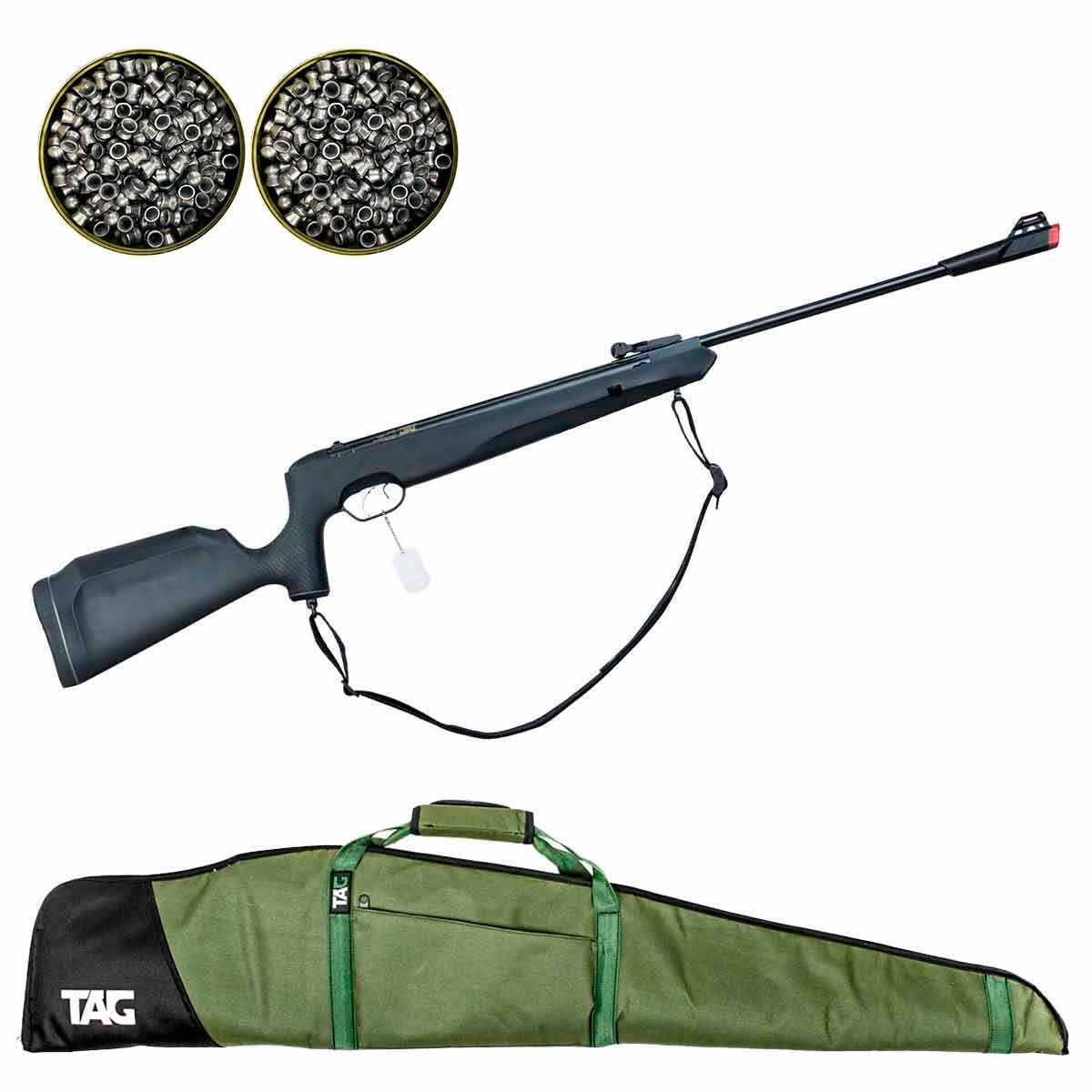 Carabina Nova Naja 5.5mm TAG + Capa + 500Un Chumbinho