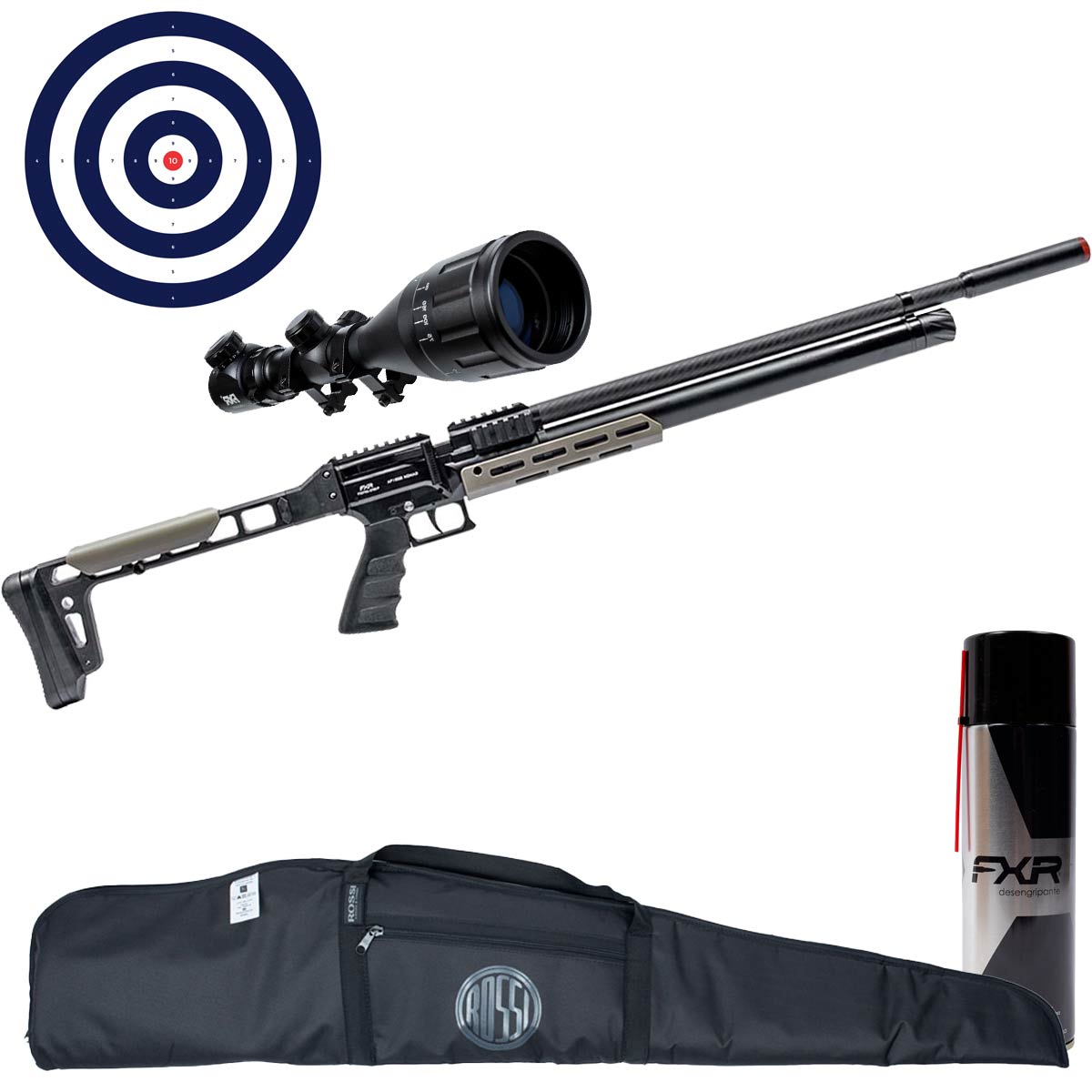 Carabina PCP AP1000 Nomad Artemis 6.35mm + Desengripante + Luneta 4-16x50 + Capa + Alvos