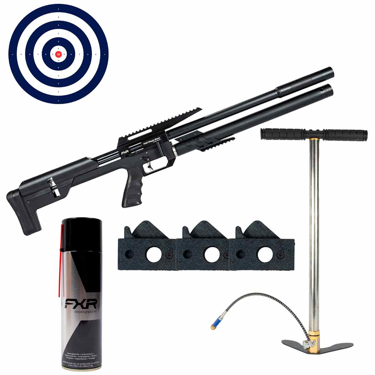 Carabina PCP Artemis M60 Slayer Black 5.5mm + Bomba Manual + Magazine Monotiro + Desengripante + Alvos