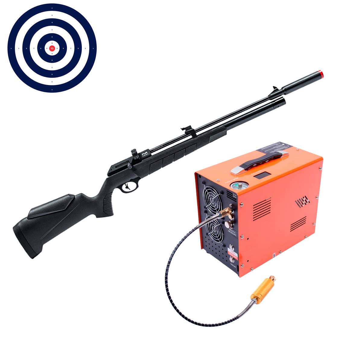 Carabina PCP Artemis PR900S G3 VR 5.5mm + Compressor Portátil PCP + Alvos
