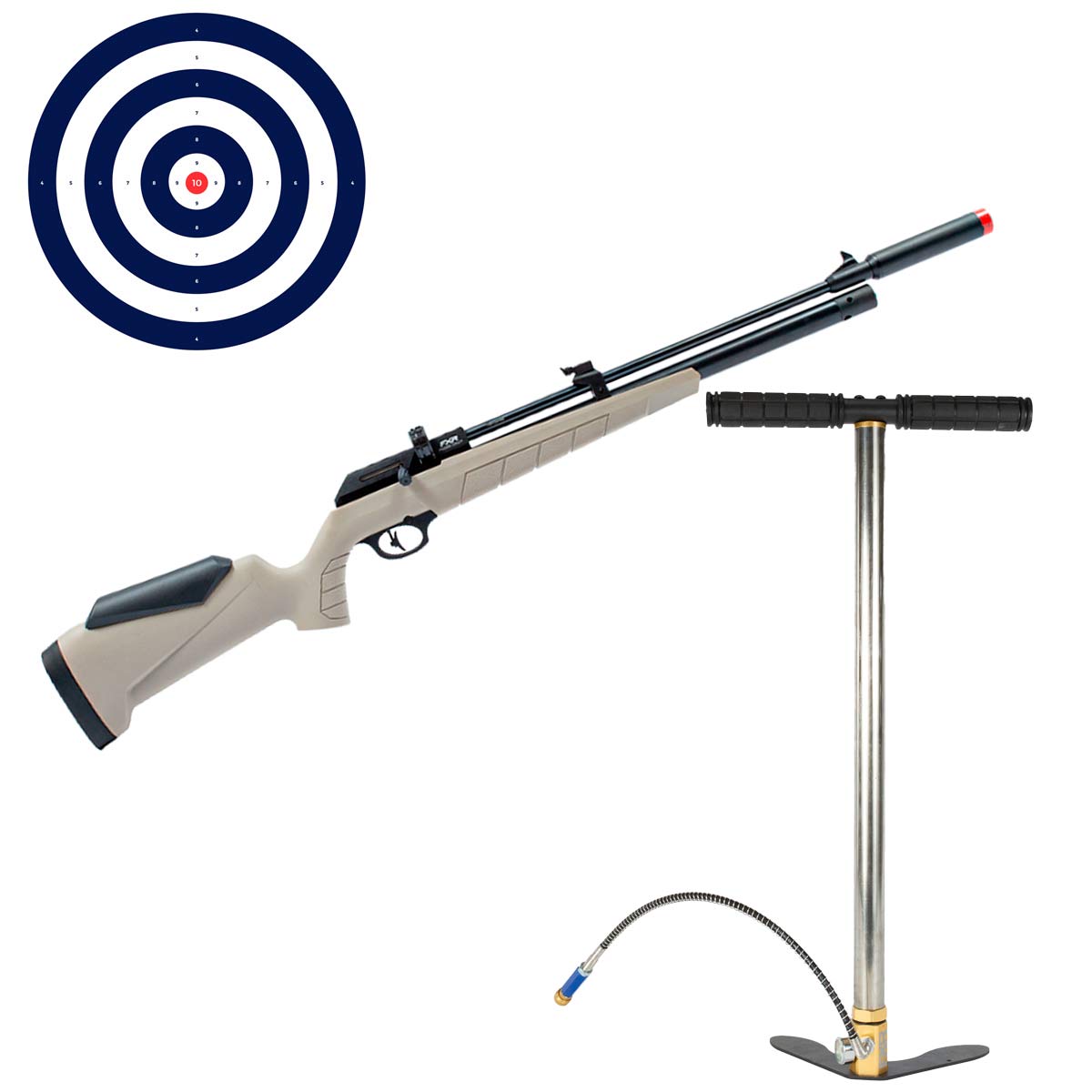 Carabina PCP Artemis PR900T G3 VR Tan 5.5mm + Bomba Manual + Alvos