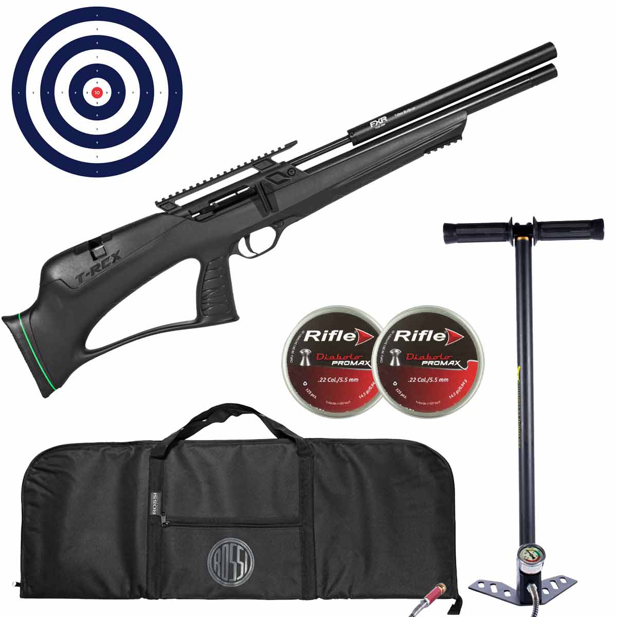 Carabina PCP Artemis T-rex Bullpup 5.5 mm + Capa + Bomba Manual + 125Un Chumbinho + Alvos