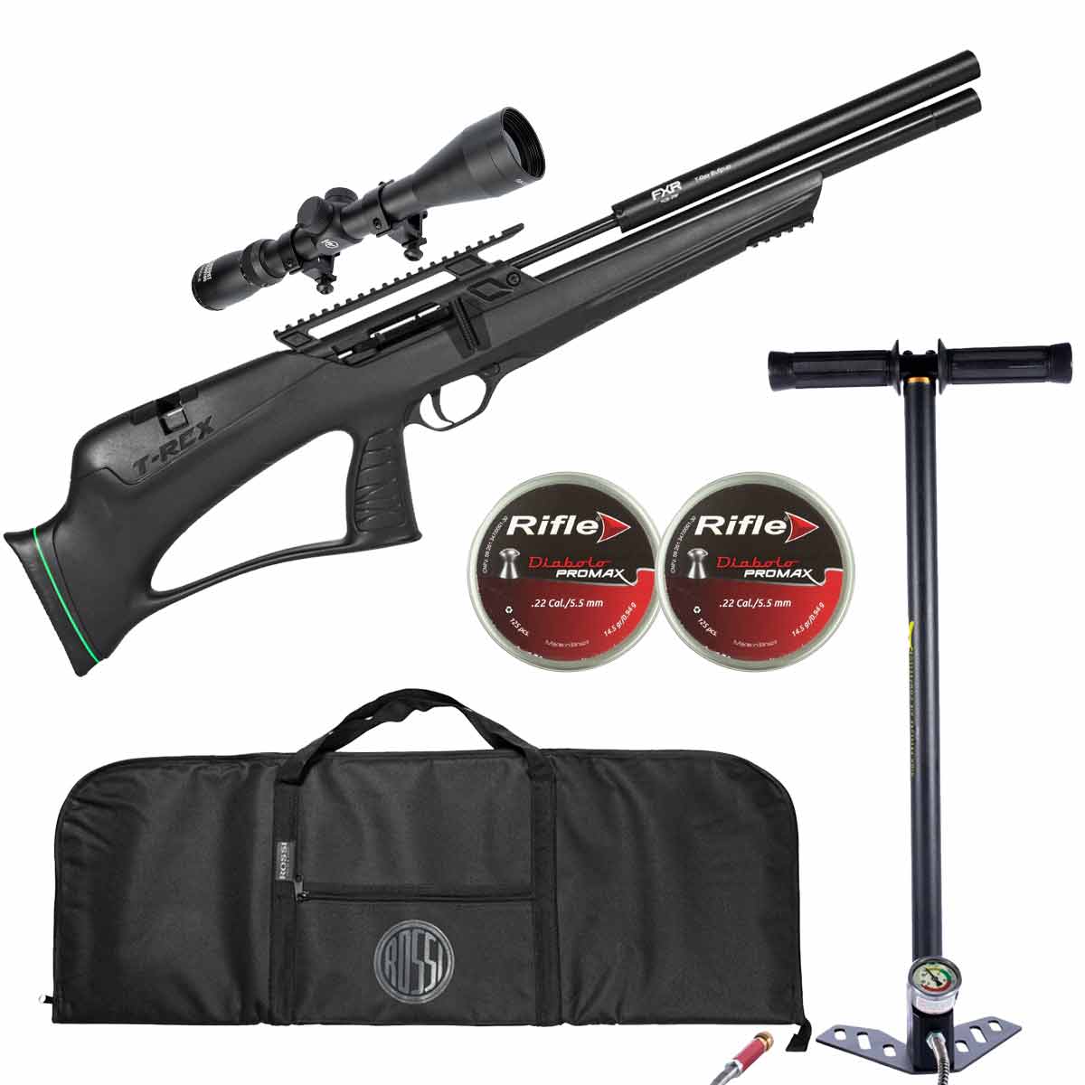 Carabina PCP Artemis T-Rex Bullpup 5.5mm + Luneta 3-9x40 + Bomba 300 BAR + Capa + Chumbos + Alvos