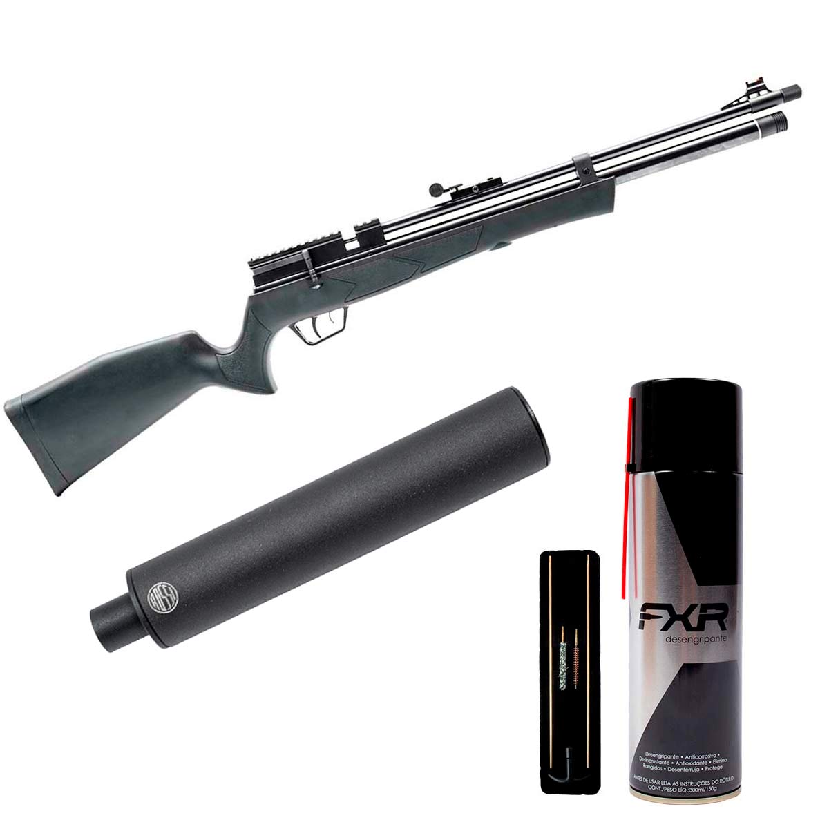 Carabina PCP CBC Urban 9 6.35mm + Supressor + Kit Limpeza e Desengripante