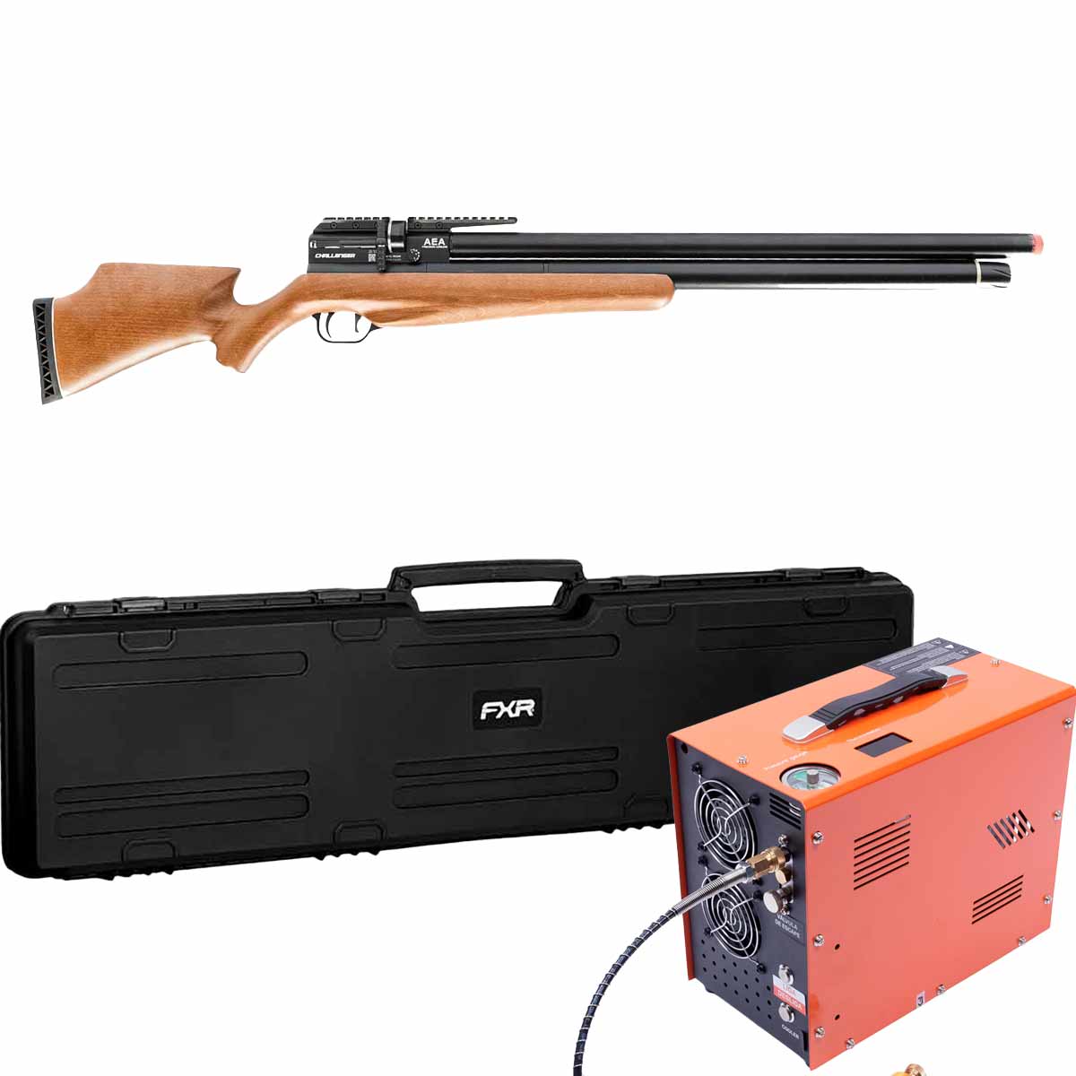 Carabina PCP Challenger Nova AEA 6.35mm + Compressor + Case