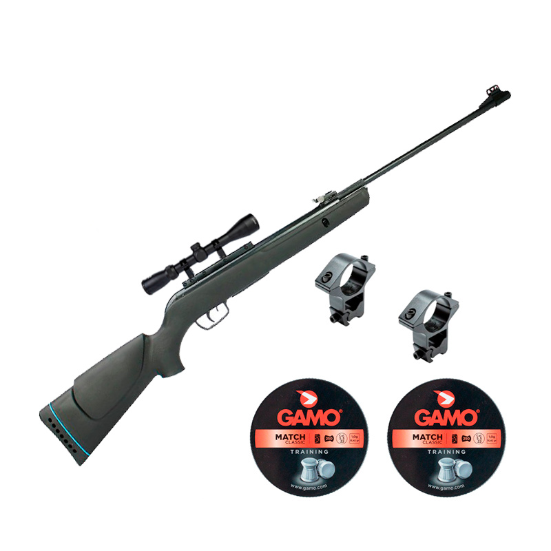 Carabina de Pressão Gamo Big Cat Nitro IGT 5.5mm + Luneta + Mount Rossi 11mm + Chumbinhos