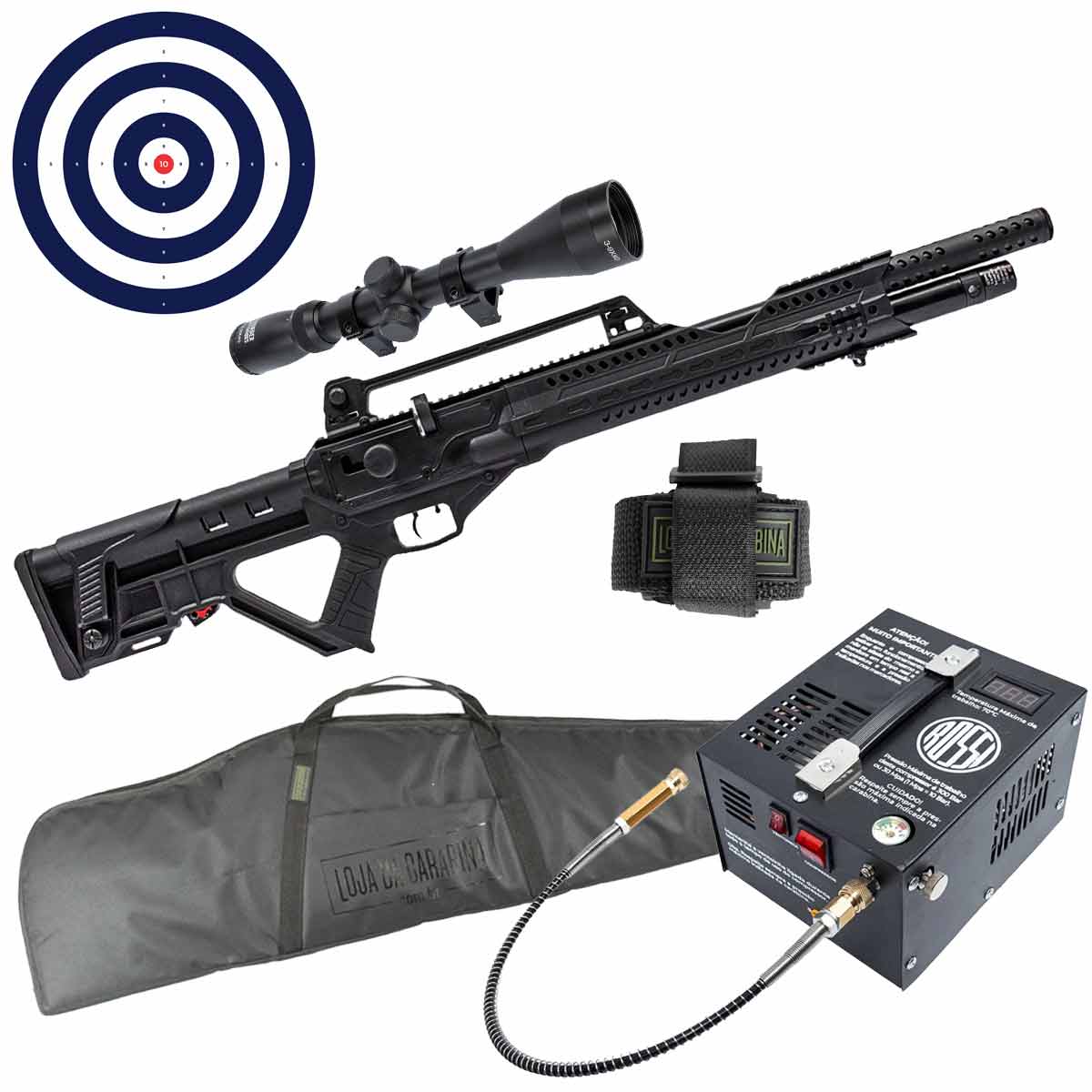 Innerchild インナーチャイルド Carabina tops black Carabina PCP Hatsan Invader Auto 5.5mm Luneta 3-9x40 SFP Capa